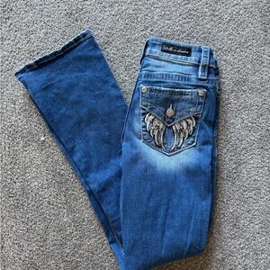 Women's Blue Jeans with Embroidered Pocket